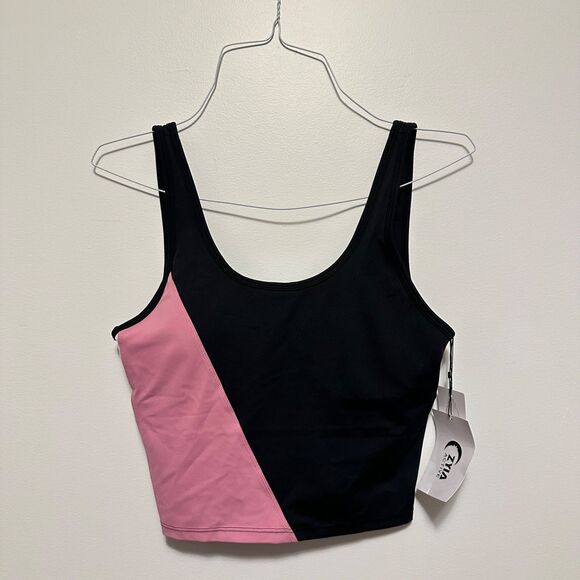NWT Zyia Active Womens Sz XL Pink Perspective Light N Tight Tank Top Bra Crop RC - Picture 1 of 5